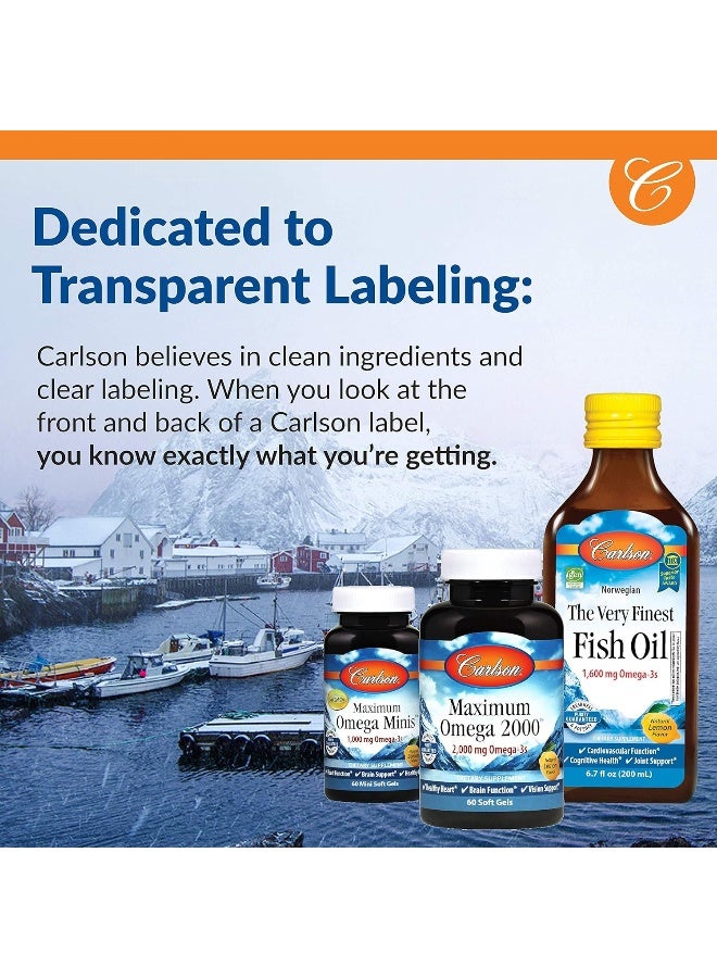 Carlson - Kid's The Very Finest Fish Oil, 800 mg Omega-3s, Norwegian, Sustainably Sourced, Orange, 200 mL