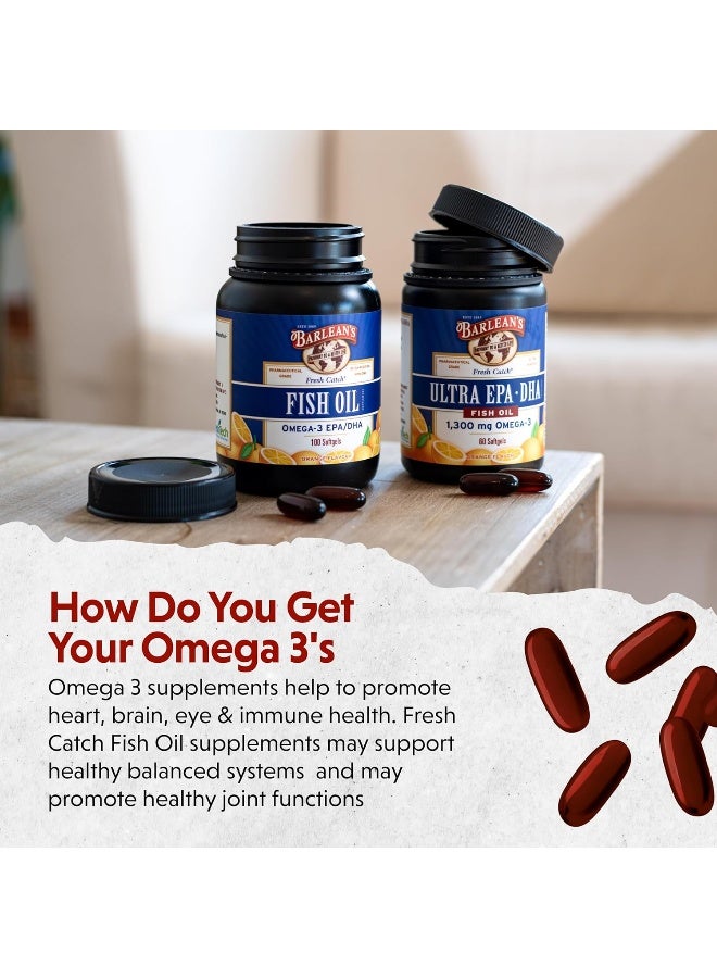 Fresh Catch Fish Oil Omega-3 1000Mg Epa/Dha Orange Flavor 250 Softgels