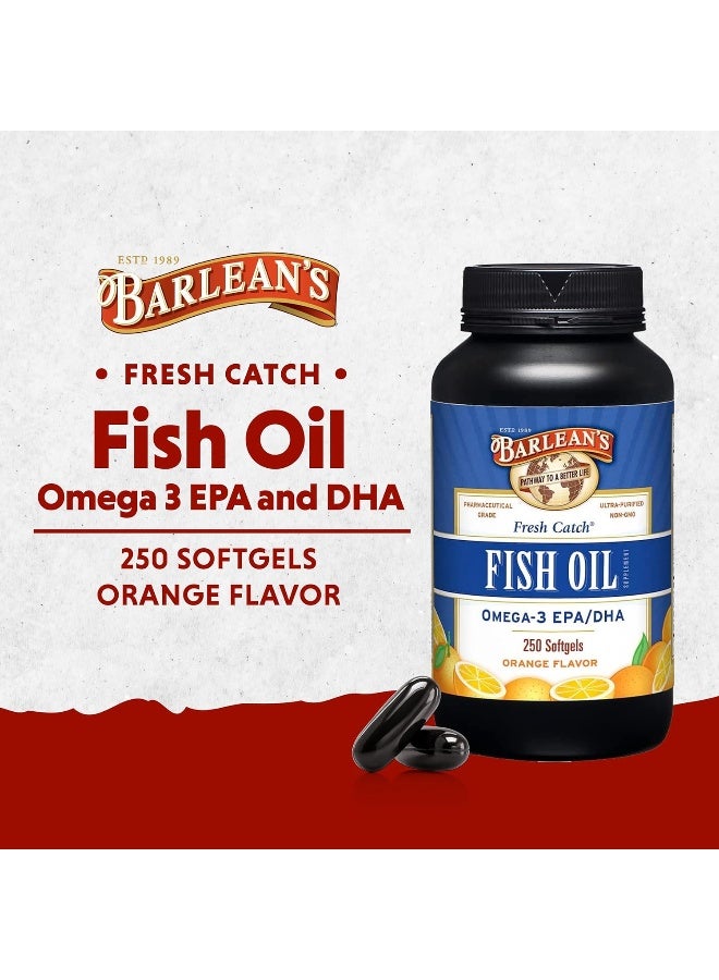 Fresh Catch Fish Oil Omega-3 1000Mg Epa/Dha Orange Flavor 250 Softgels