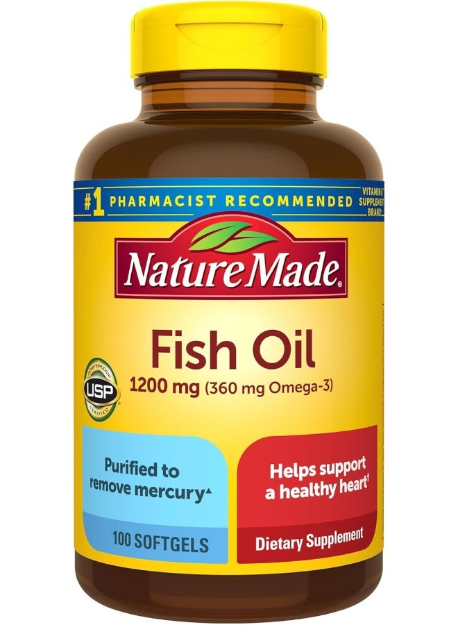 Fish Oil 1200 Mg W. Omega-3 360 Mg Softgels 100 Count (Pack Of 1)