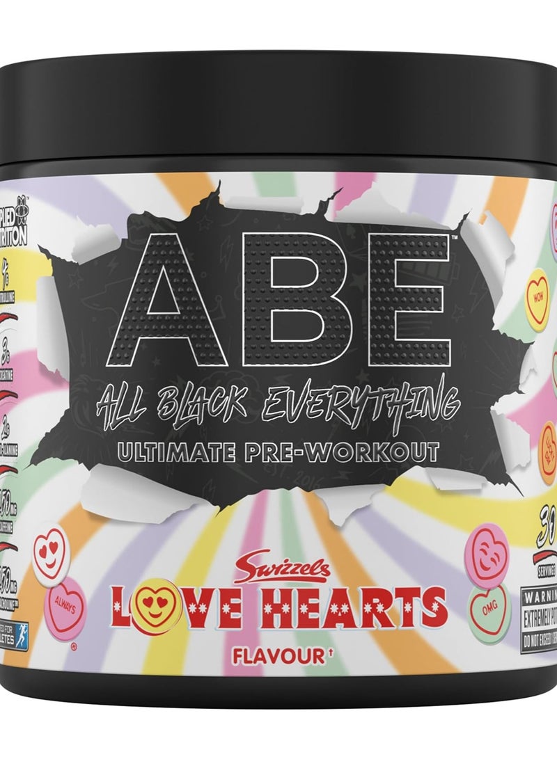 ABE Pre Workout - All Black Everything Pre Workout Powder Swizzels Love Hearts 30 Servings