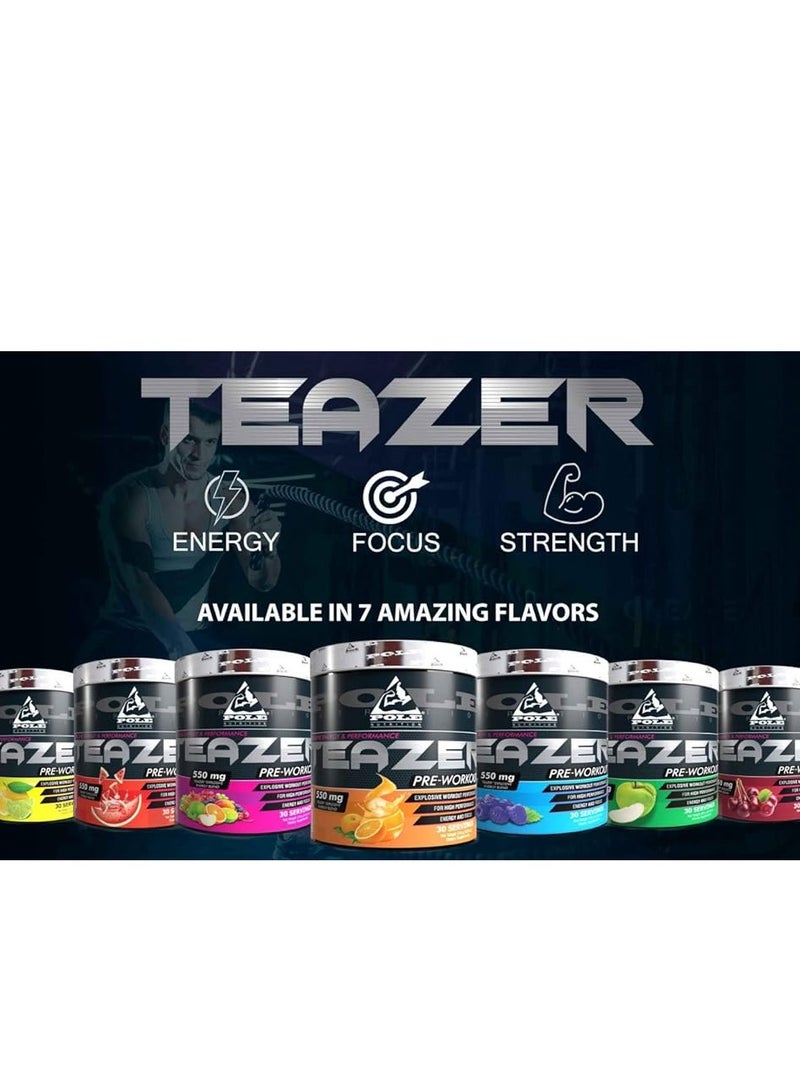 Pole Nutrition Teazer Explosive Pre-Workout Lemon Lime Food Supplement (30 Servings)