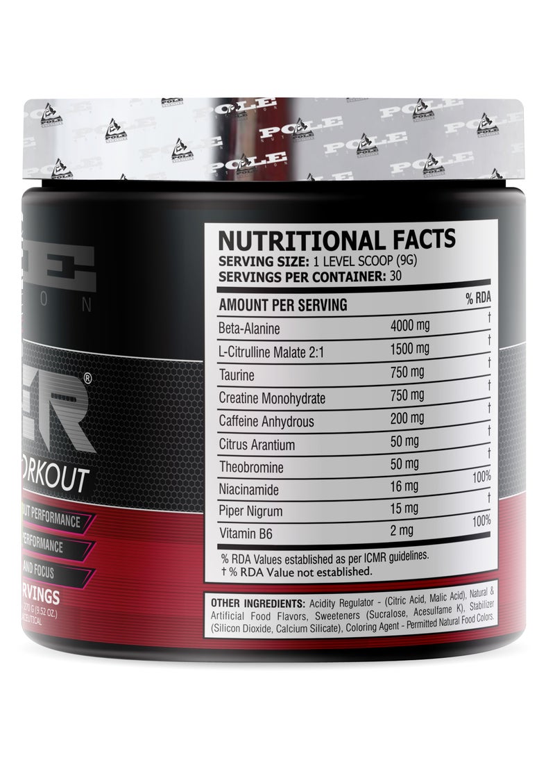 Pole Nutrition Teazer Explosive Pre-Workout Black Cherry Food Supplement (30 Servings)