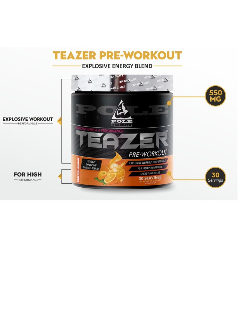 Pole Nutrition Teazer Explosive Pre-Workout Black Cherry Food Supplement (30 Servings)