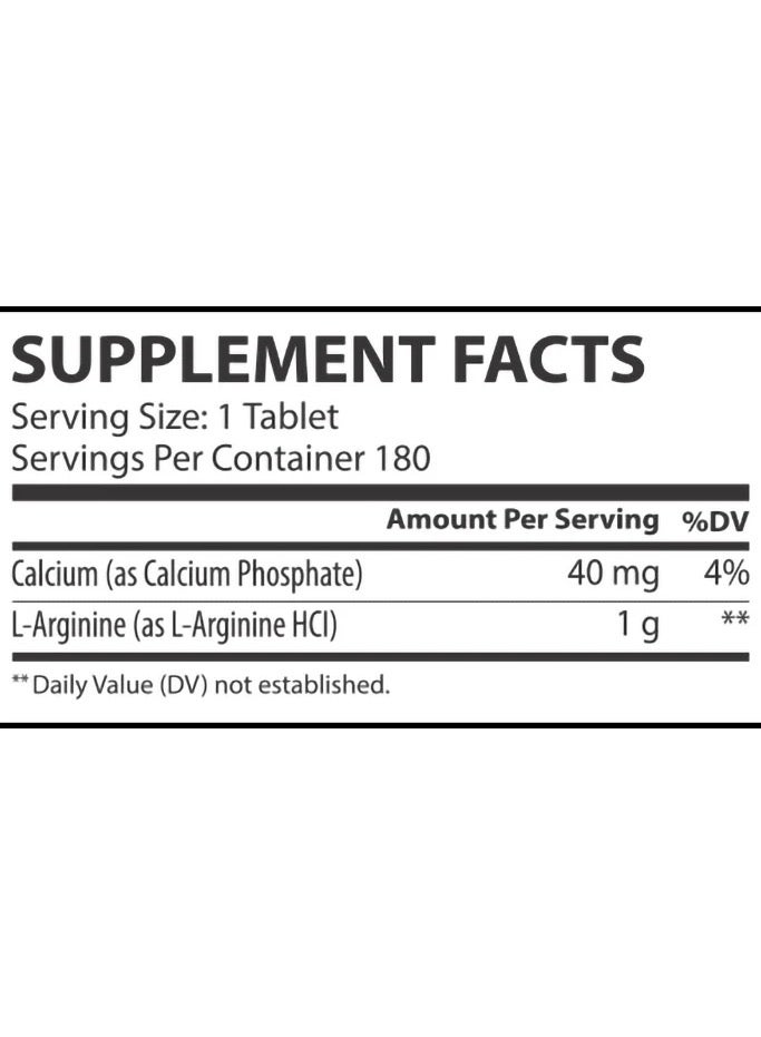 L-Arginine 1000mg Free Form Amino Acid 180 Capsules