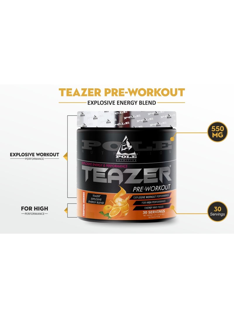 Pole Nutrition Teazer Explosive Pre-Workout Green Apple Food Supplement 30 Servings