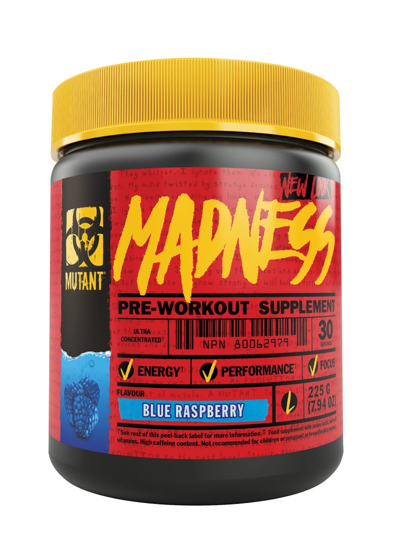 Madness Pre-workout 225g (7.94 oz) - Blue Raspberry