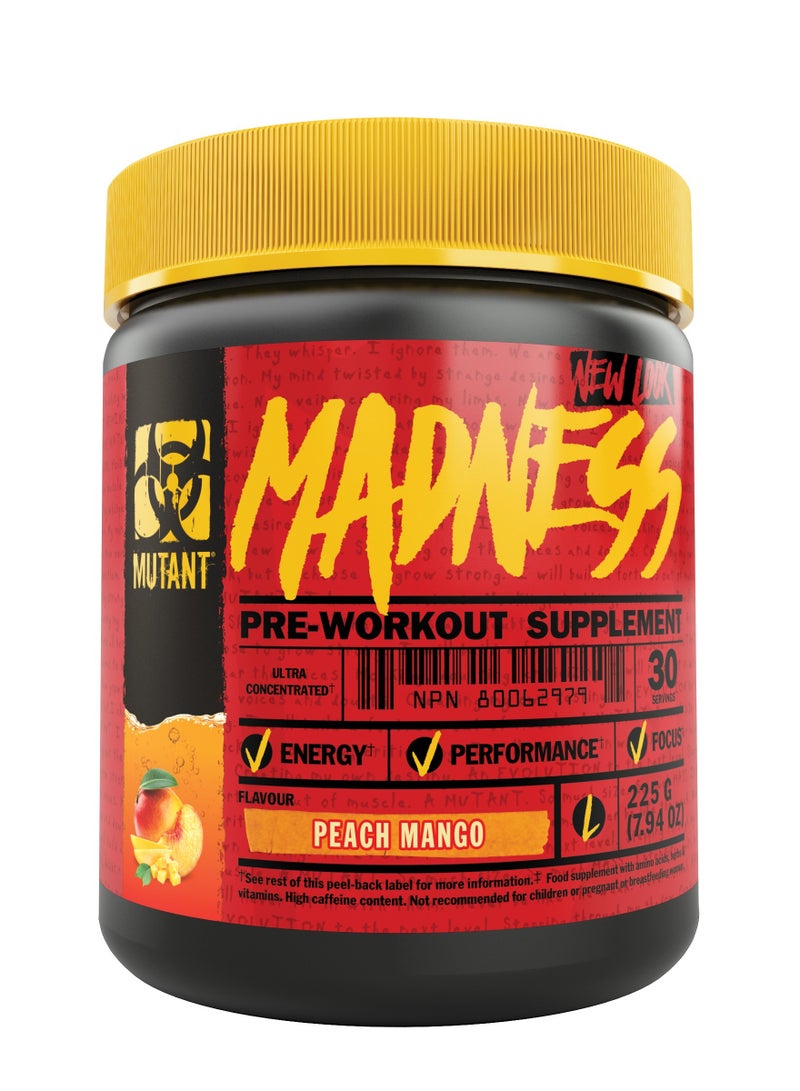 Madness Pre-workout 225g (7.94 oz) - Peach Mango