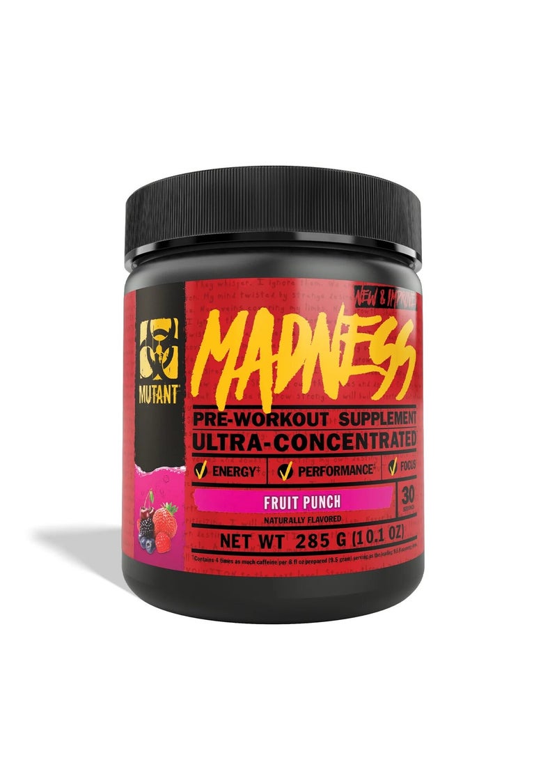 Mutant, Madness, Pre Workout, Fruit Punch, 225g, 30 SV