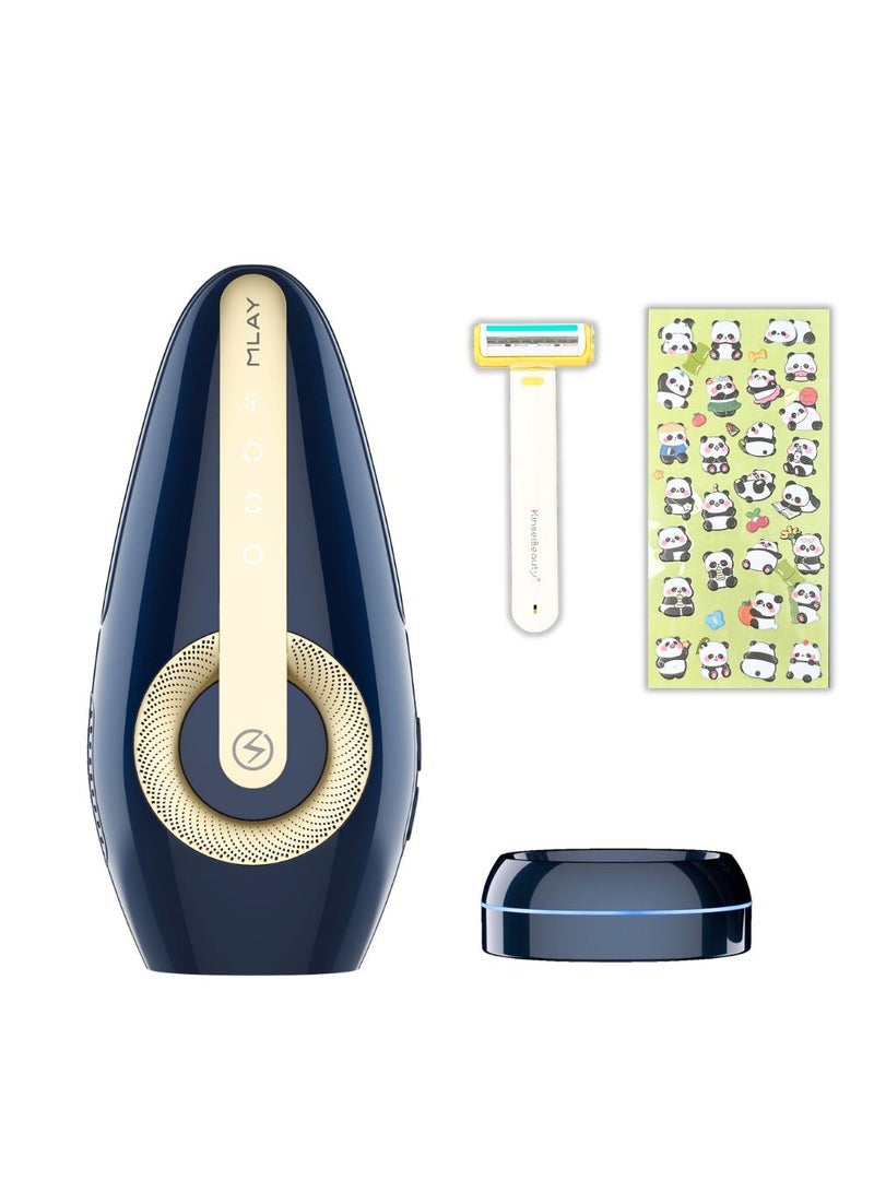 T17 Laser Hair Removal, Ice Cooling At-Home Laser Epilator, Mini Portable Wholebody Hair Remover Machine for Women Men(With Disinfection Base)