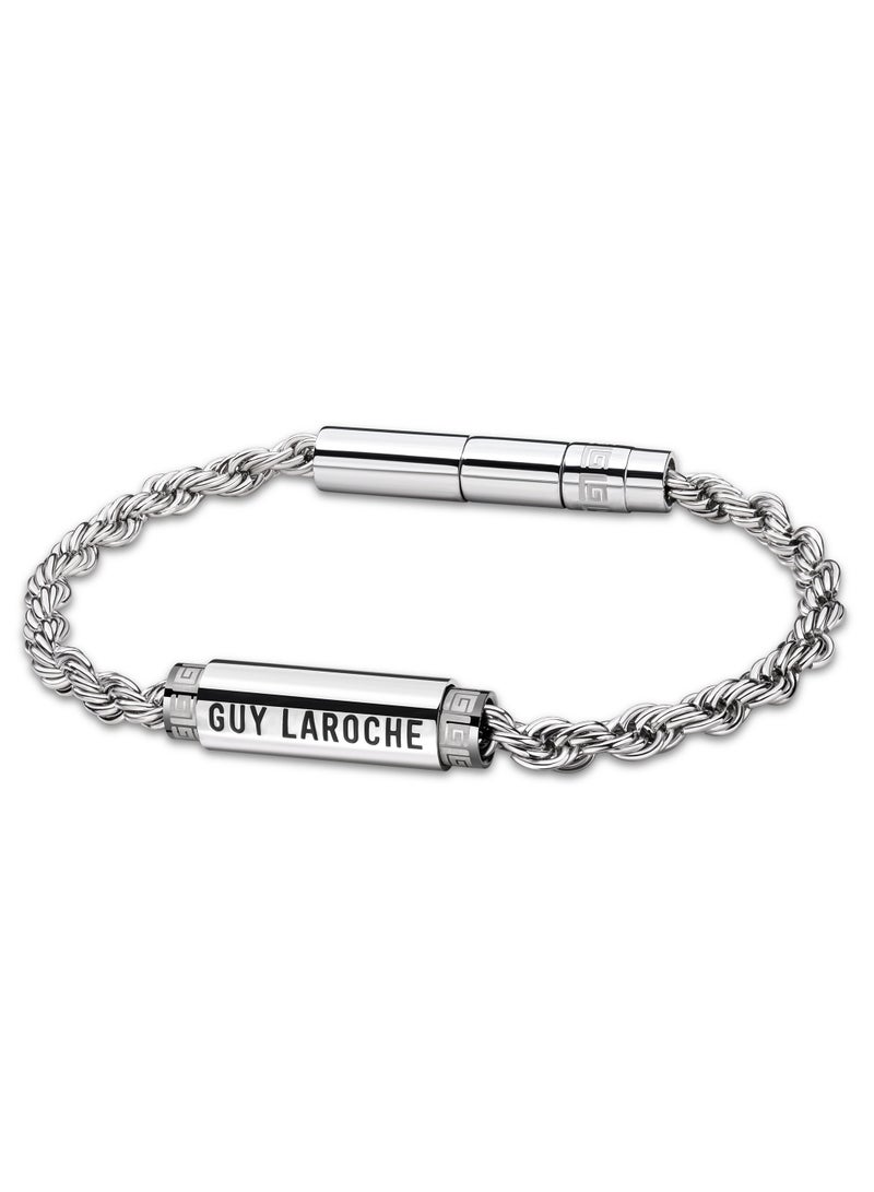 Marcel Silver Chain with Logo Bracelet For Men