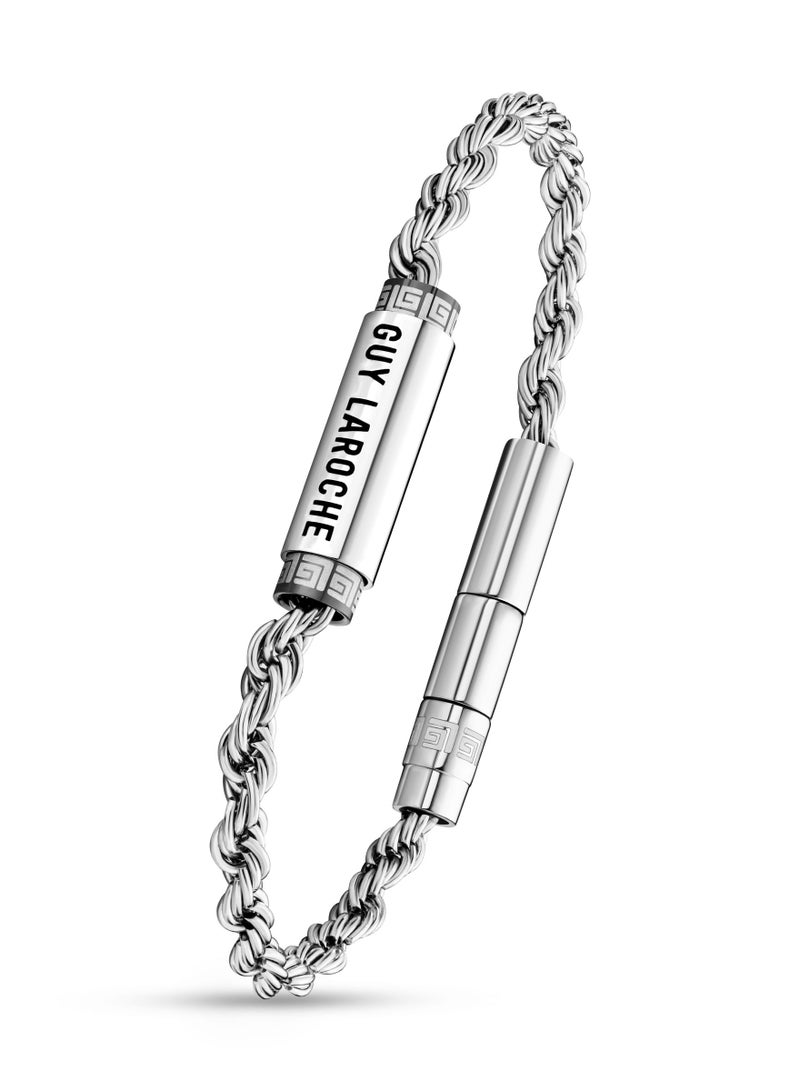 Marcel Silver Chain with Logo Bracelet For Men