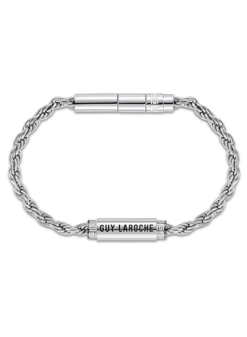 Marcel Silver Chain with Logo Bracelet For Men
