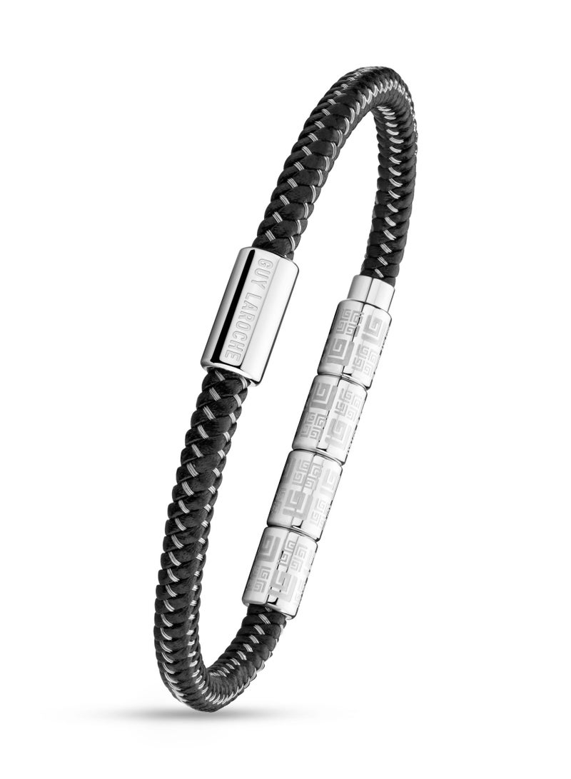 Pierre Black Cord Bracelet For Men