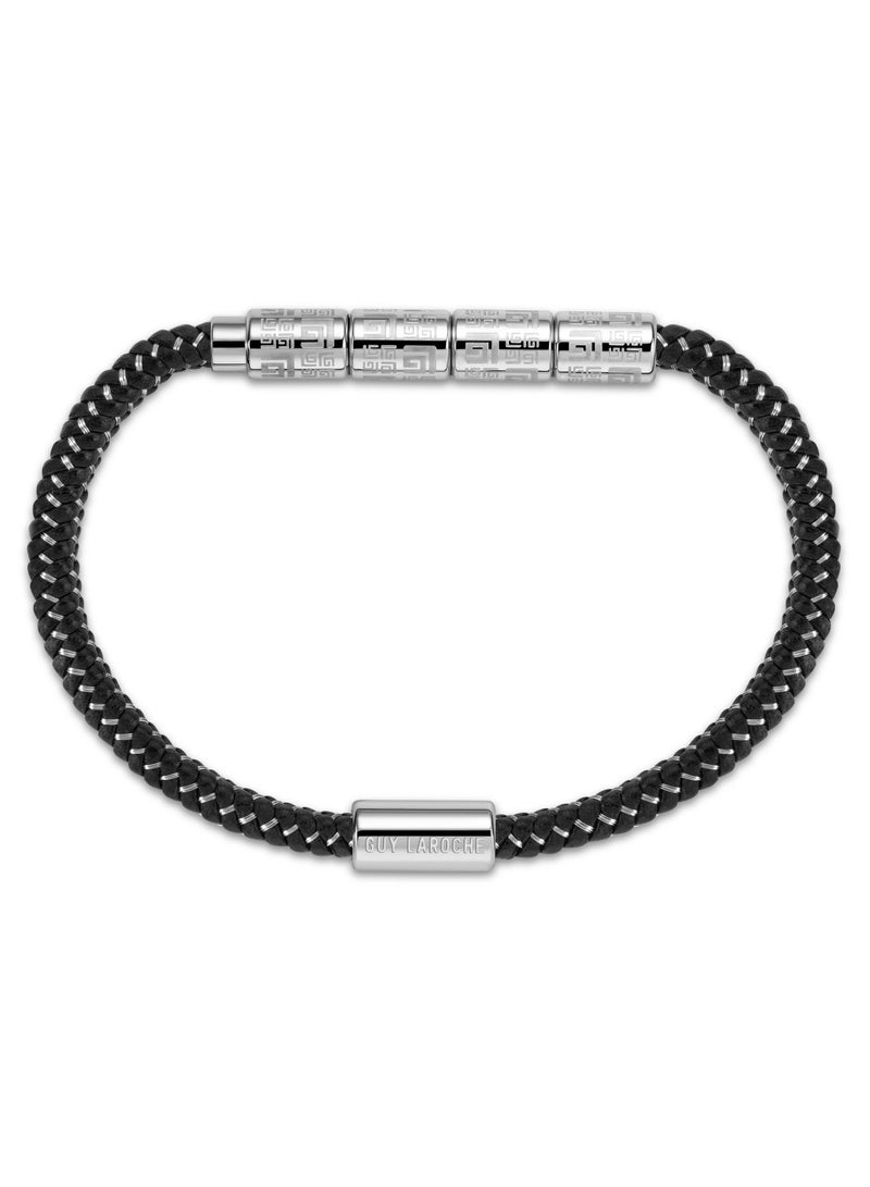 Pierre Black Cord Bracelet For Men