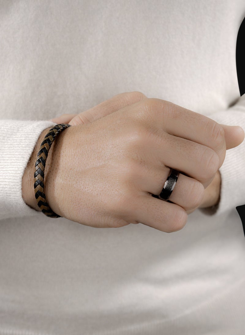Adam Black And Brown Braided Bracelet for Men
