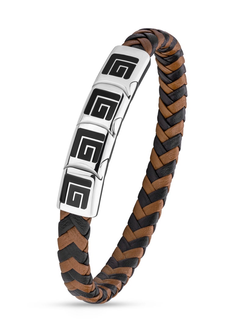 Adam Black And Brown Braided Bracelet for Men