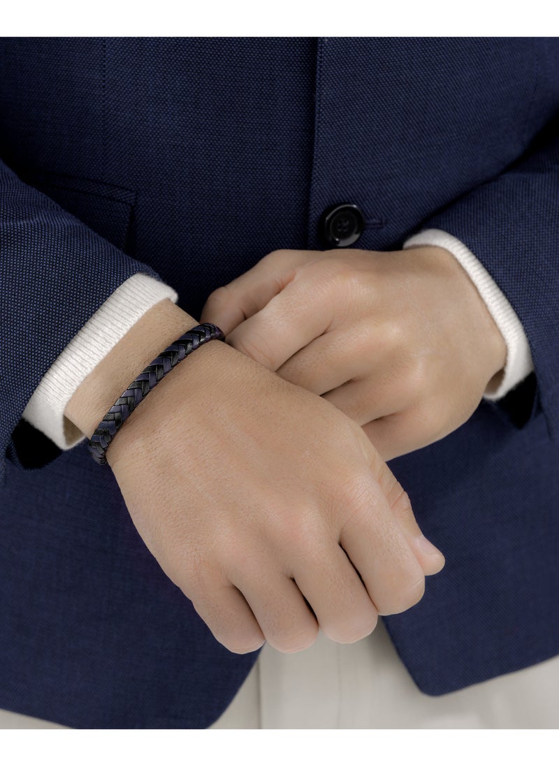 Adam Black And Blue Braided Bracelet