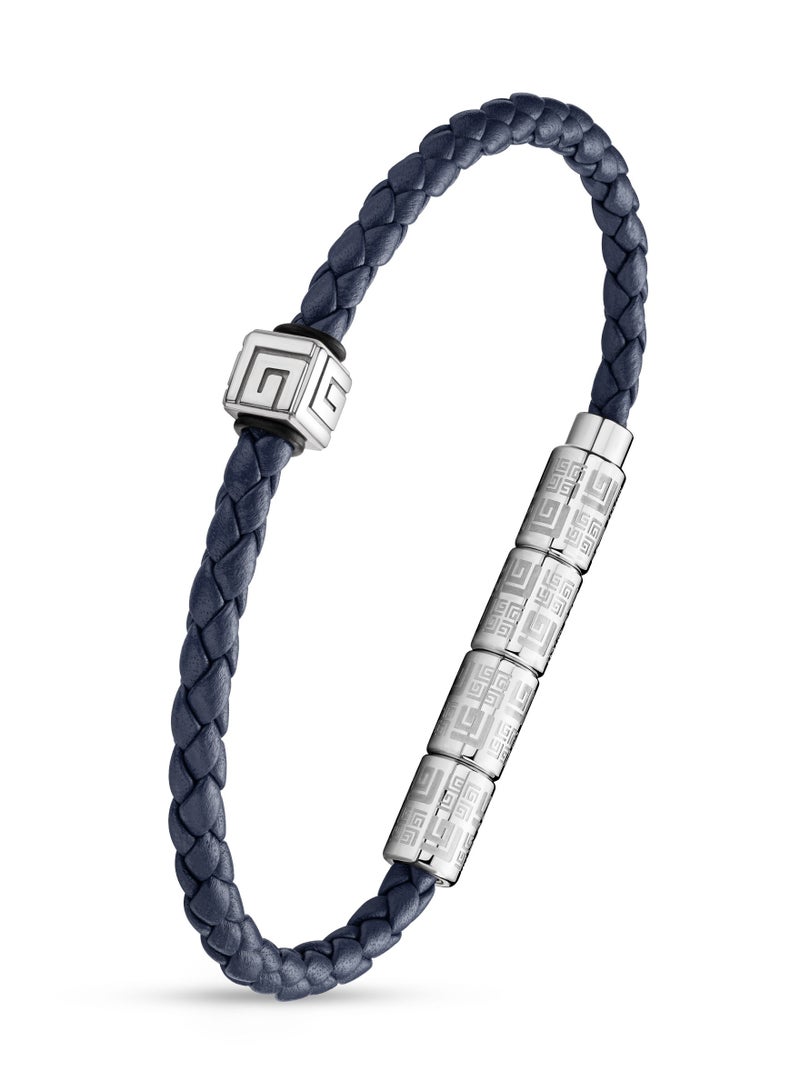 Gabriel Dark Blue Leather Bracelet