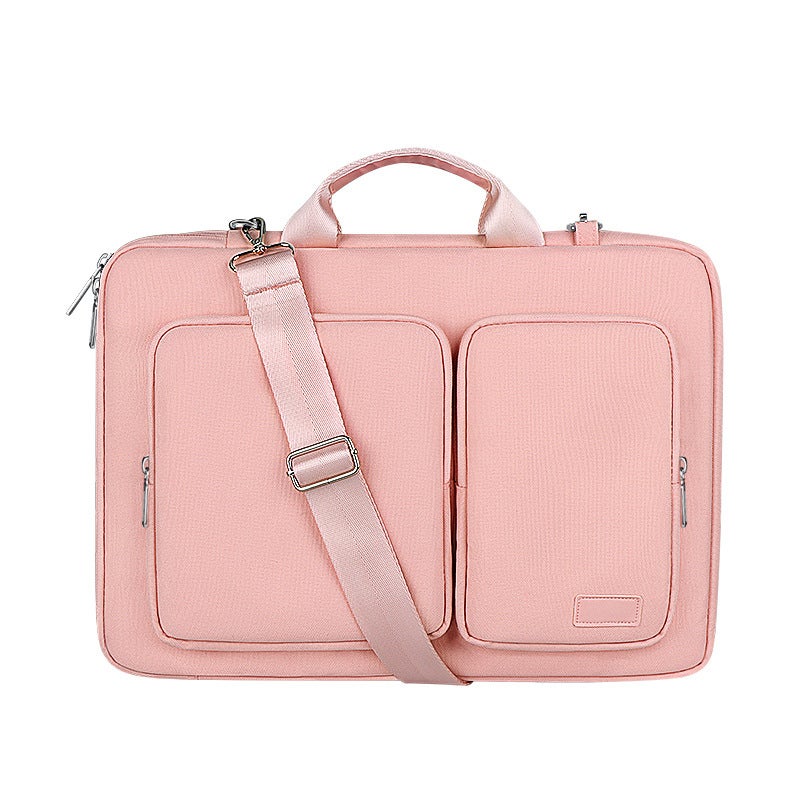 Laptop bag briefcase notebook liner bag Apple macbook Huawei pro15 inch Jiren powder (with shoulder strap)