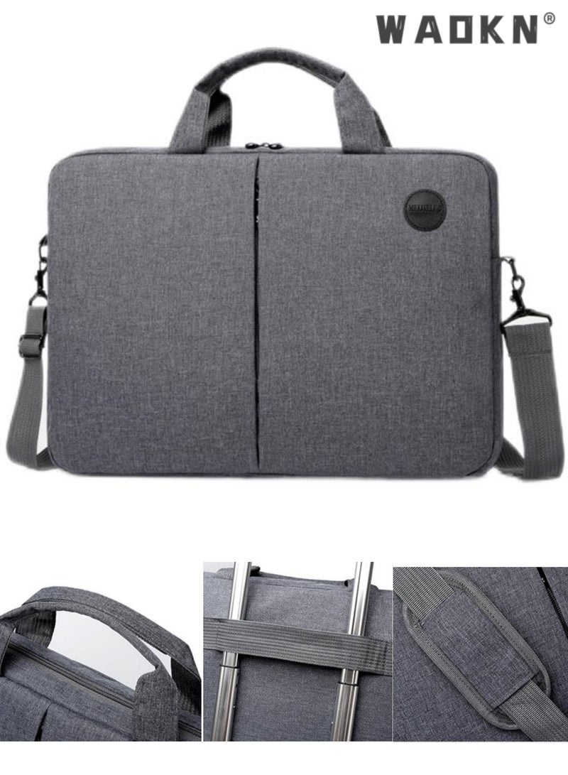 15.6 Inch Laptop Bag Lightweight PU Computer Bag Travel Business Briefcase Water Resistance Shoulder Messenger Bag Shoulder Bag with Strap for Men and Women Work Office