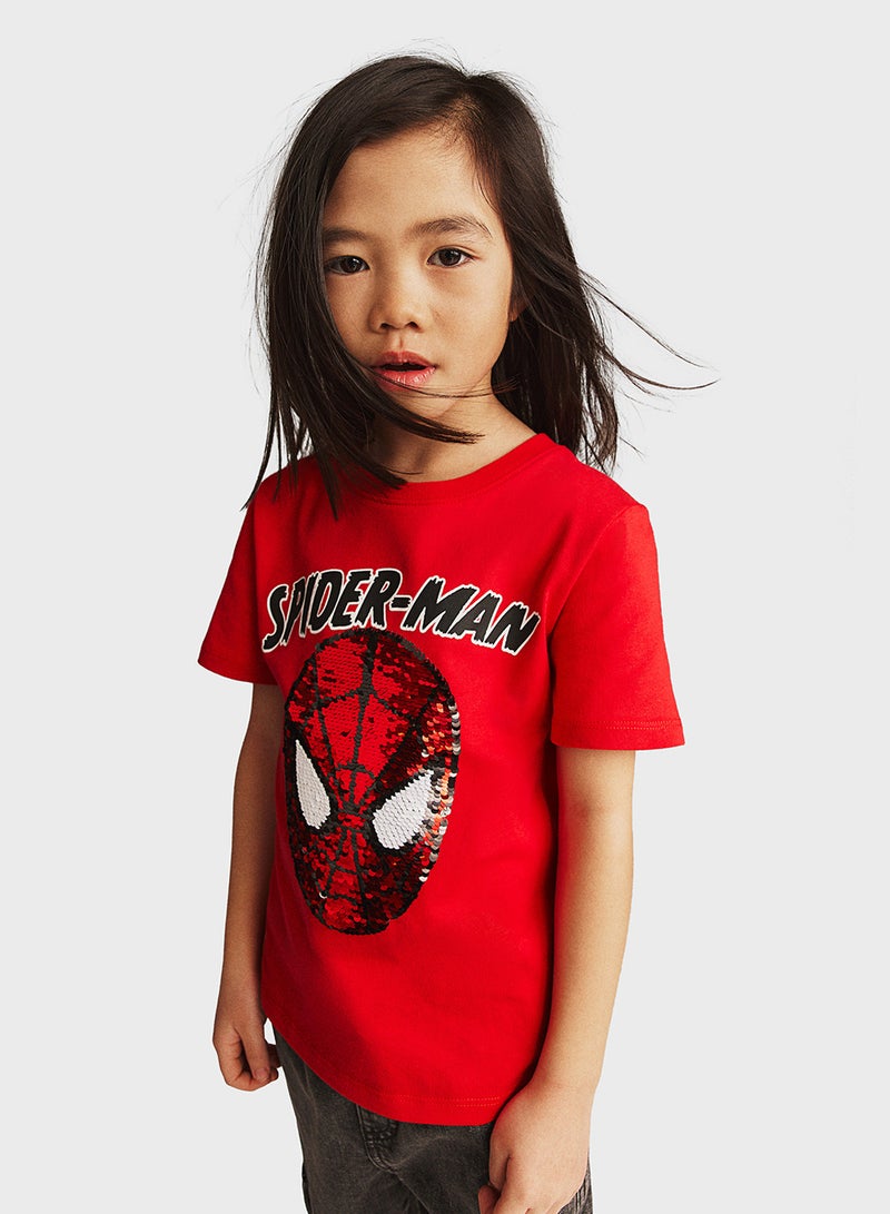 Kids Spiderman Sequin Detail T-Shirt