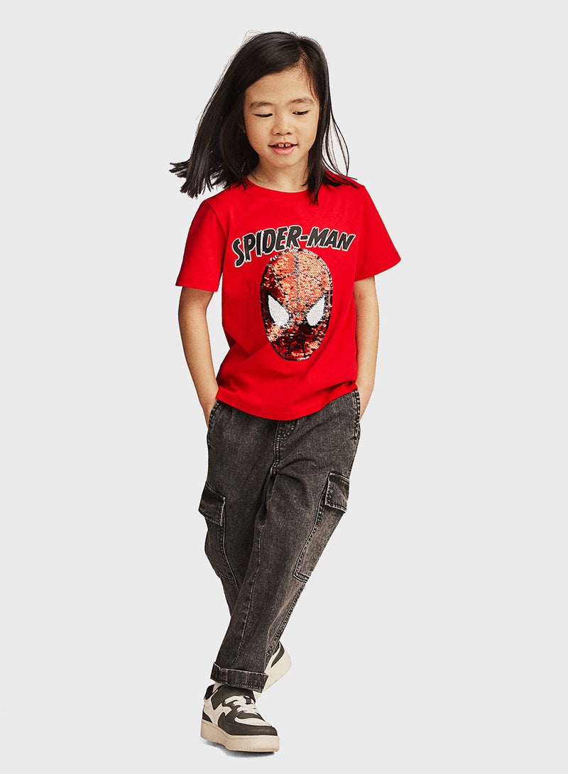 Kids Spiderman Sequin Detail T-Shirt