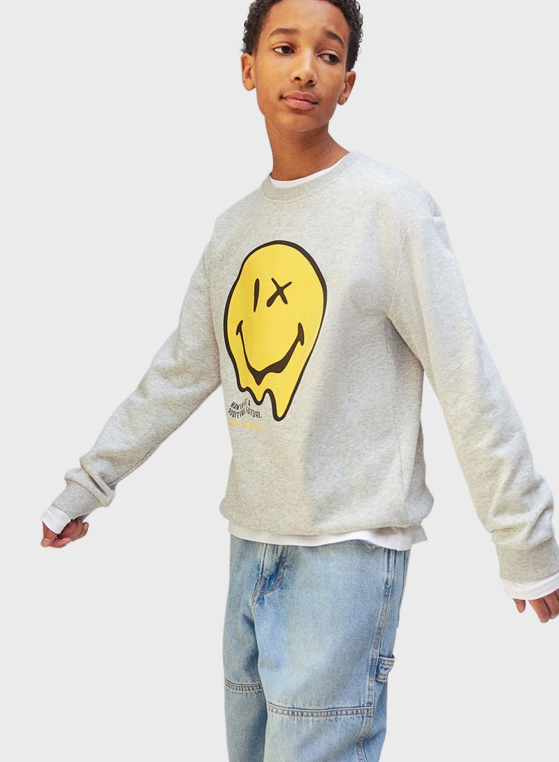 Kids Crew Neck Graphic Sweatshirt