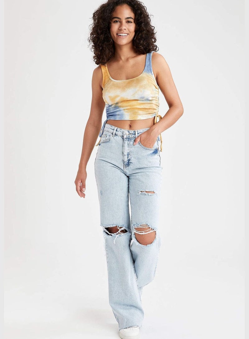 Batik Tie Waist Detailed Strappy Crop Athlete