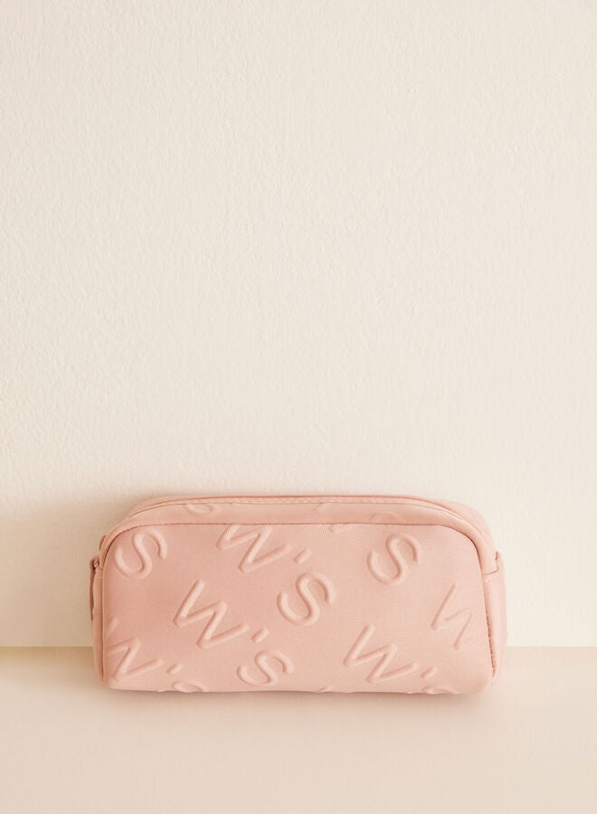 Small pink logo toiletry bag