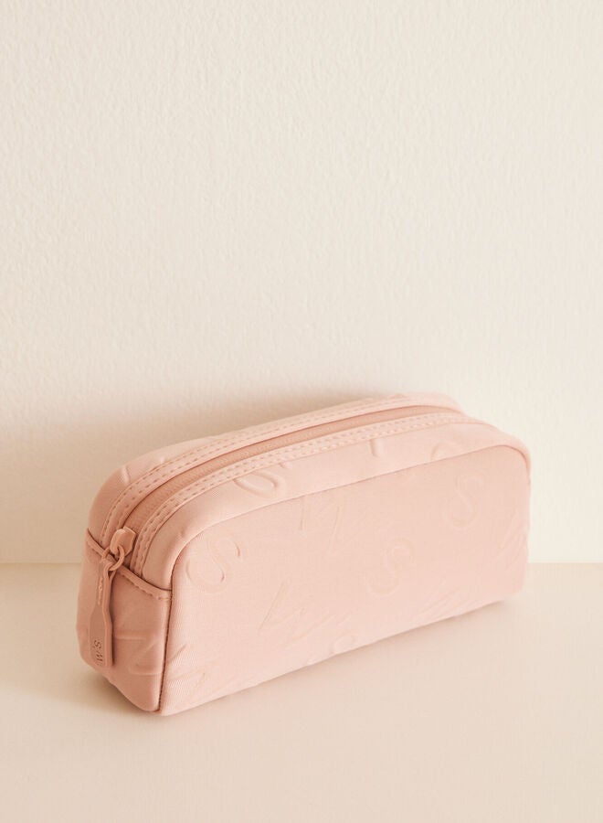 Small pink logo toiletry bag