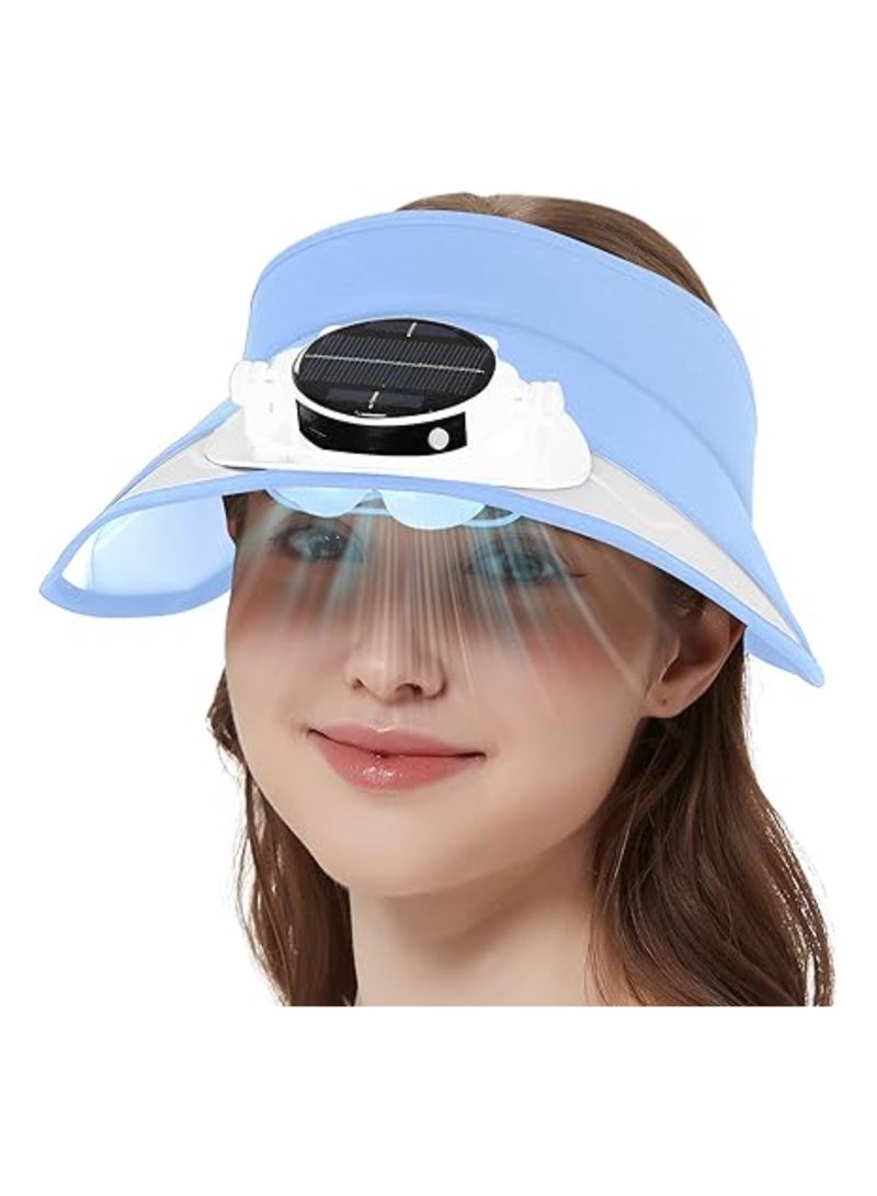 Solar Fan Hat, Sun Visor Hats with Fan, Men and Women Solar Powered Fan Hat, 5 Levels of Fan Speed, 5-10 H Work, Solar and Fan Hat for Fishing, Portable Fan Hat Adjustable Visor for Women Travel