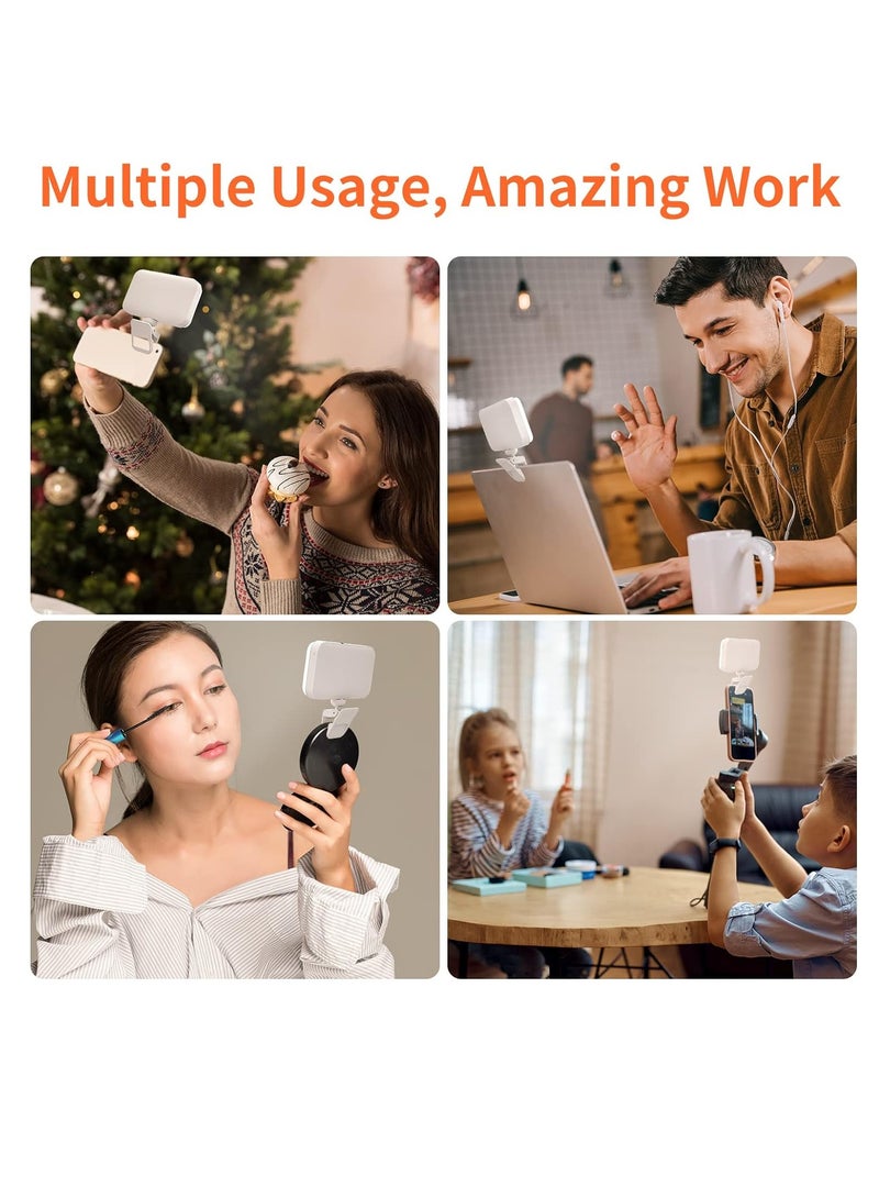 Photography Light Clip on Phone Laptop For Selfie Live Broadcasting Confrence Online Lesson Makeup Videos High Brightness 66 Beads Multiple Modes White