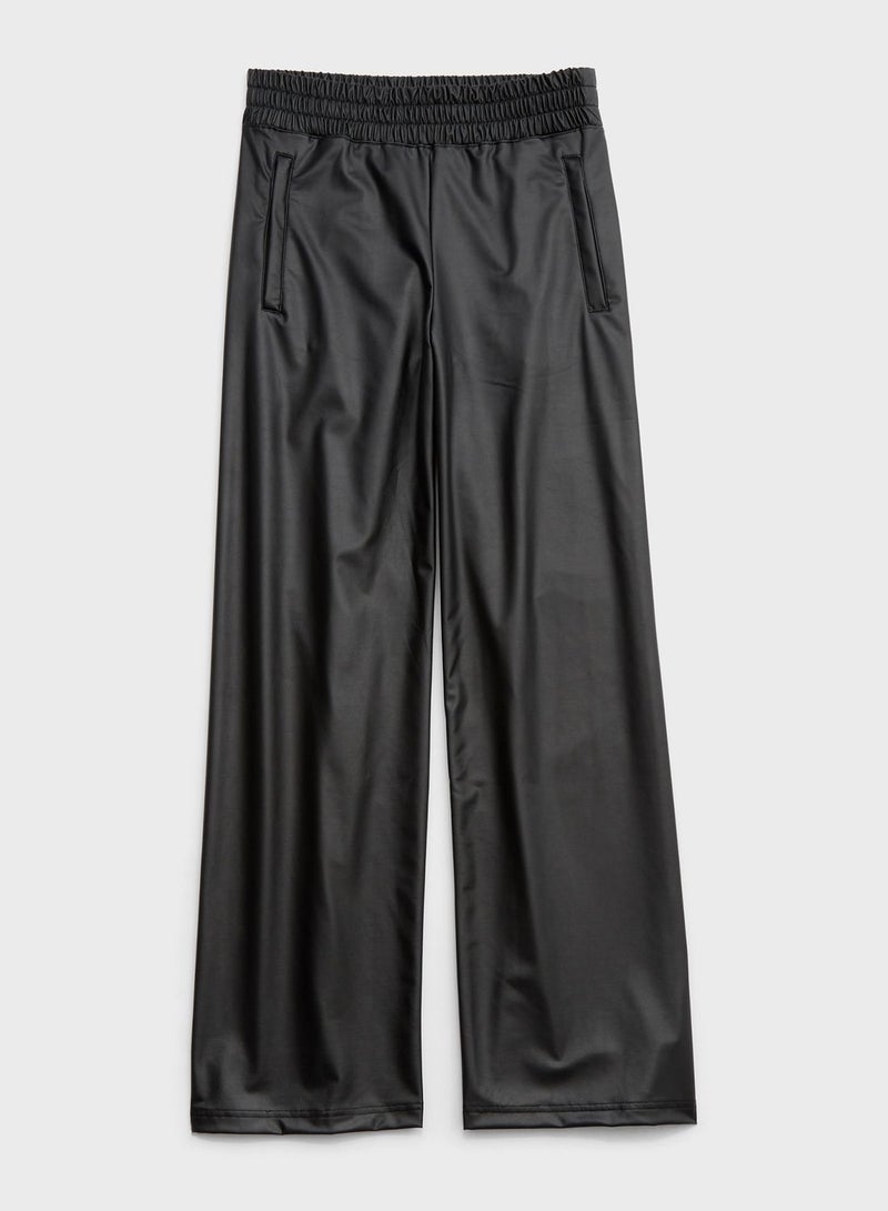 Wide Leg Pu Pants