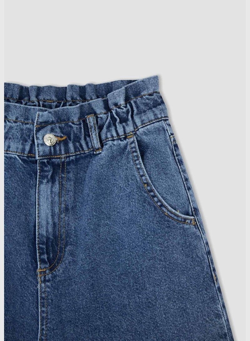 Woman Paperbag Denim Trousers