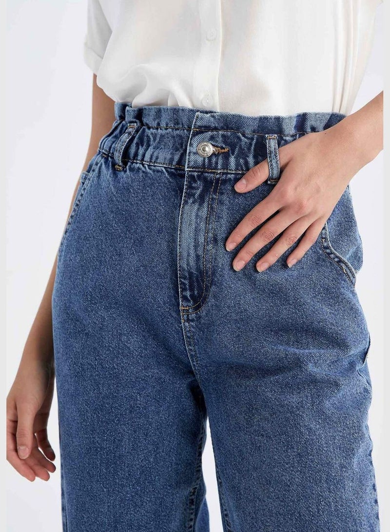 Woman Paperbag Denim Trousers