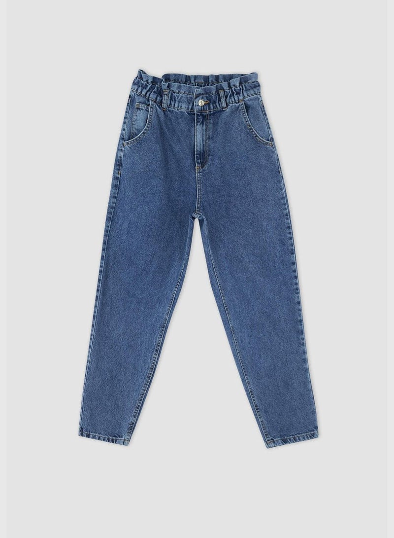 Woman Paperbag Denim Trousers