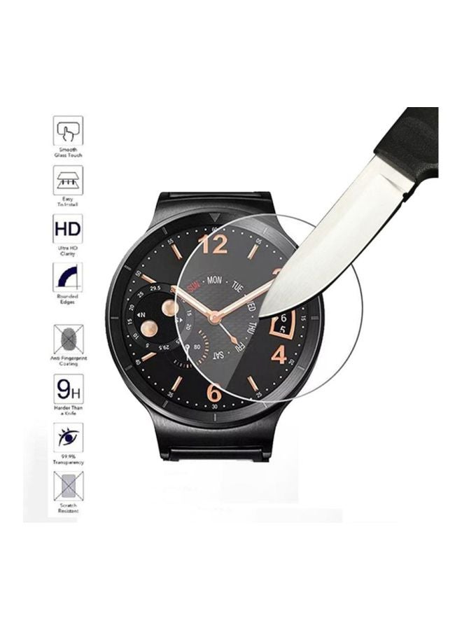 2-Piece Tempered Glass Screen Protector For Samsung Galaxy Watch 46mm R800 Clear