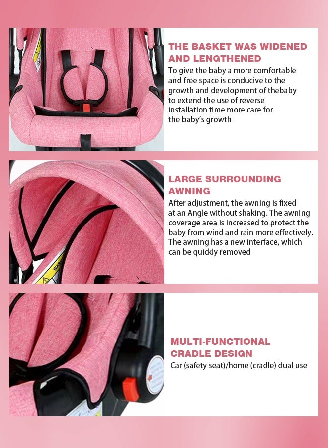 Baby Car Seat With Full Body Support Cushion Carrier Cot And Adjustable Canopy