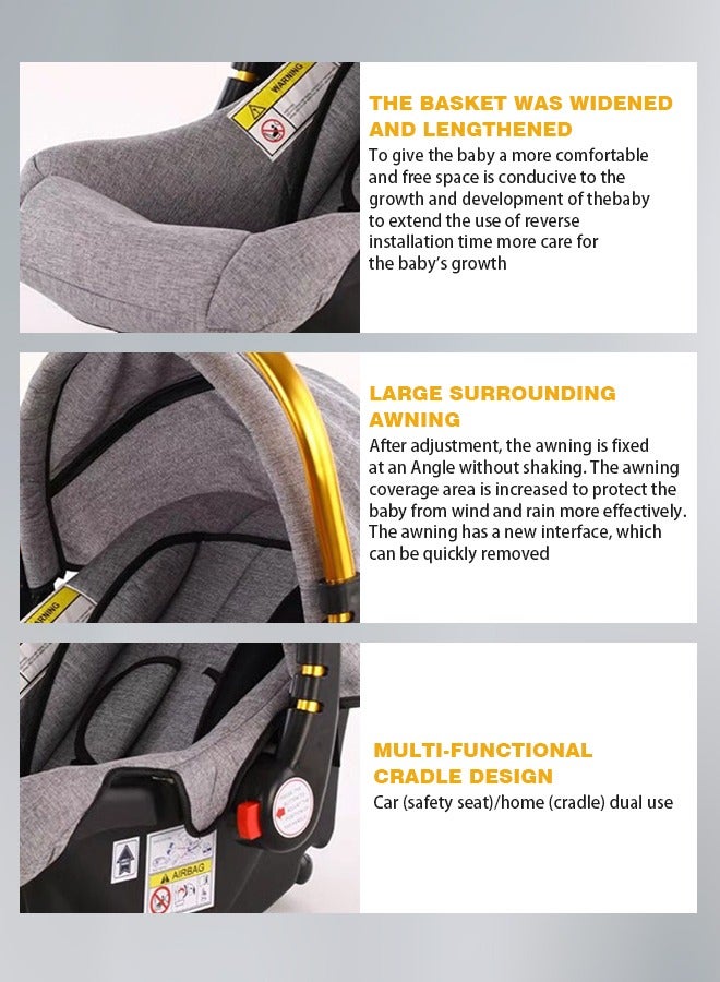 Baby Carrier Baby Car Seat With Full Body Support Cushion and Adjustable Canopy