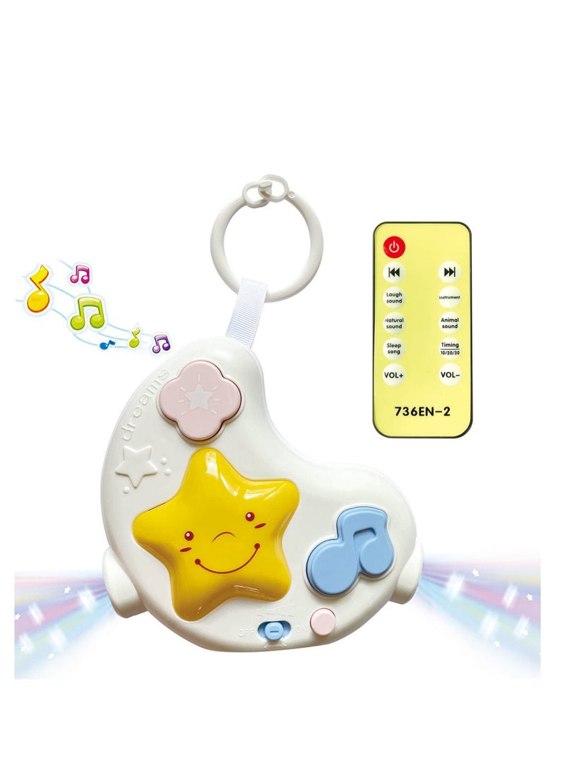 Baby Soother, White Noise Machine Baby Soother with Toy Remote,108 Lullaby Baby Sound Machine with Night Light for Sleeping, Portable Sound Machine Baby Toys for Traveling