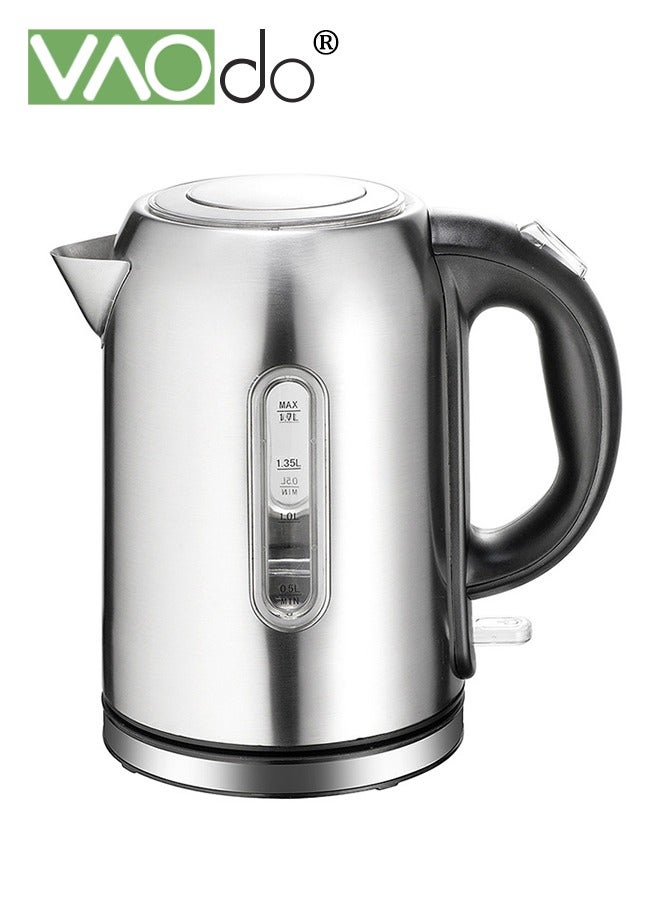 Stainless Steel Electric Kettle 1.7 Liter Tea Kettle 1500W Fast Boil with LED Light Auto Shut-off and Boil-dry Protection Electric Hot Water Kettle Portable for Tea and Coffee Kettle