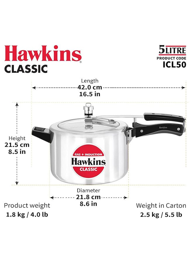 Hawkins Classic Pressure Cooker 5 Ltr Ind.