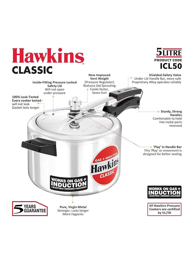 Hawkins Classic Pressure Cooker 5 Ltr Ind.