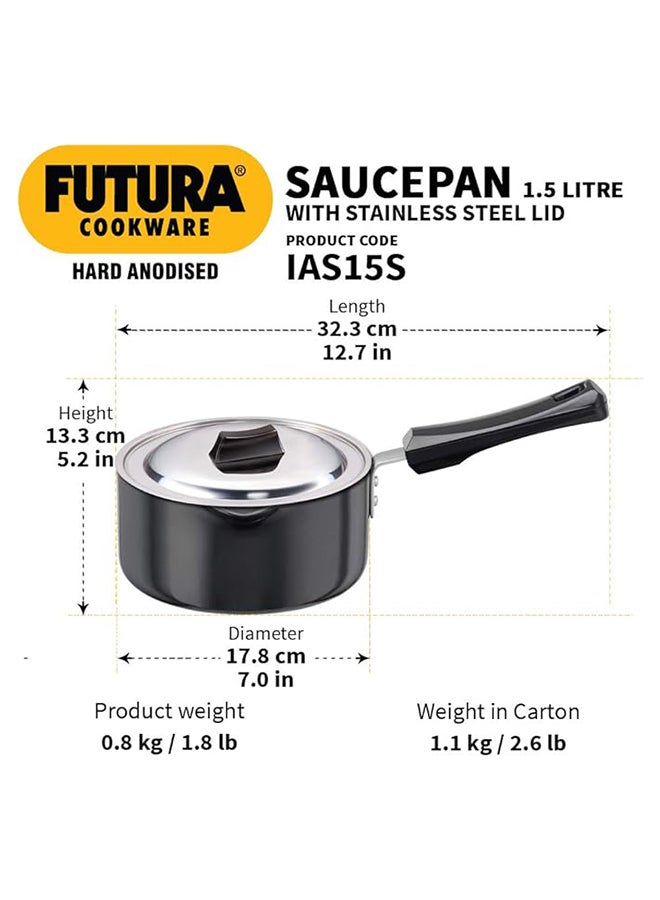 Hawkins Futura HA Saucepan with Lid 1.5L , 3.25mm  Ind.