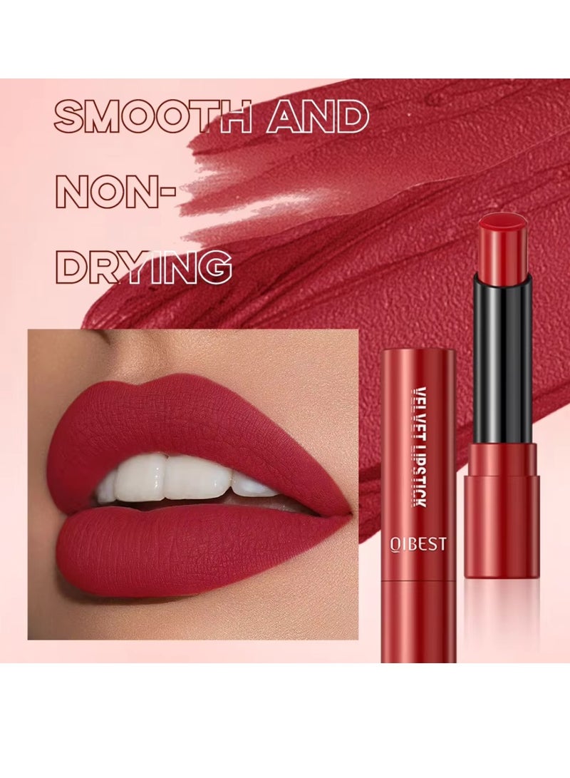 5 Colors Velvet Lipstick Set Velvet Matte Texture Lipstick Set Creamy Cover Soft Matte Full Coverage Lipstick Set Long Lasting Non Drying Nourishing Matte Lipstick Set B