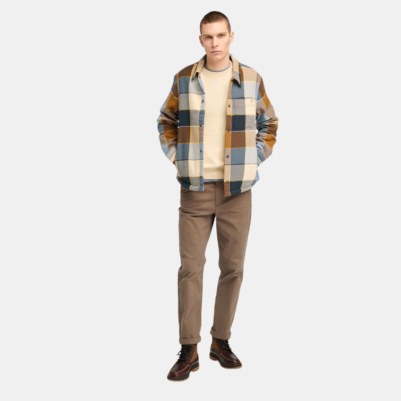 Men's Sherpa Lined Plaid Overshirt