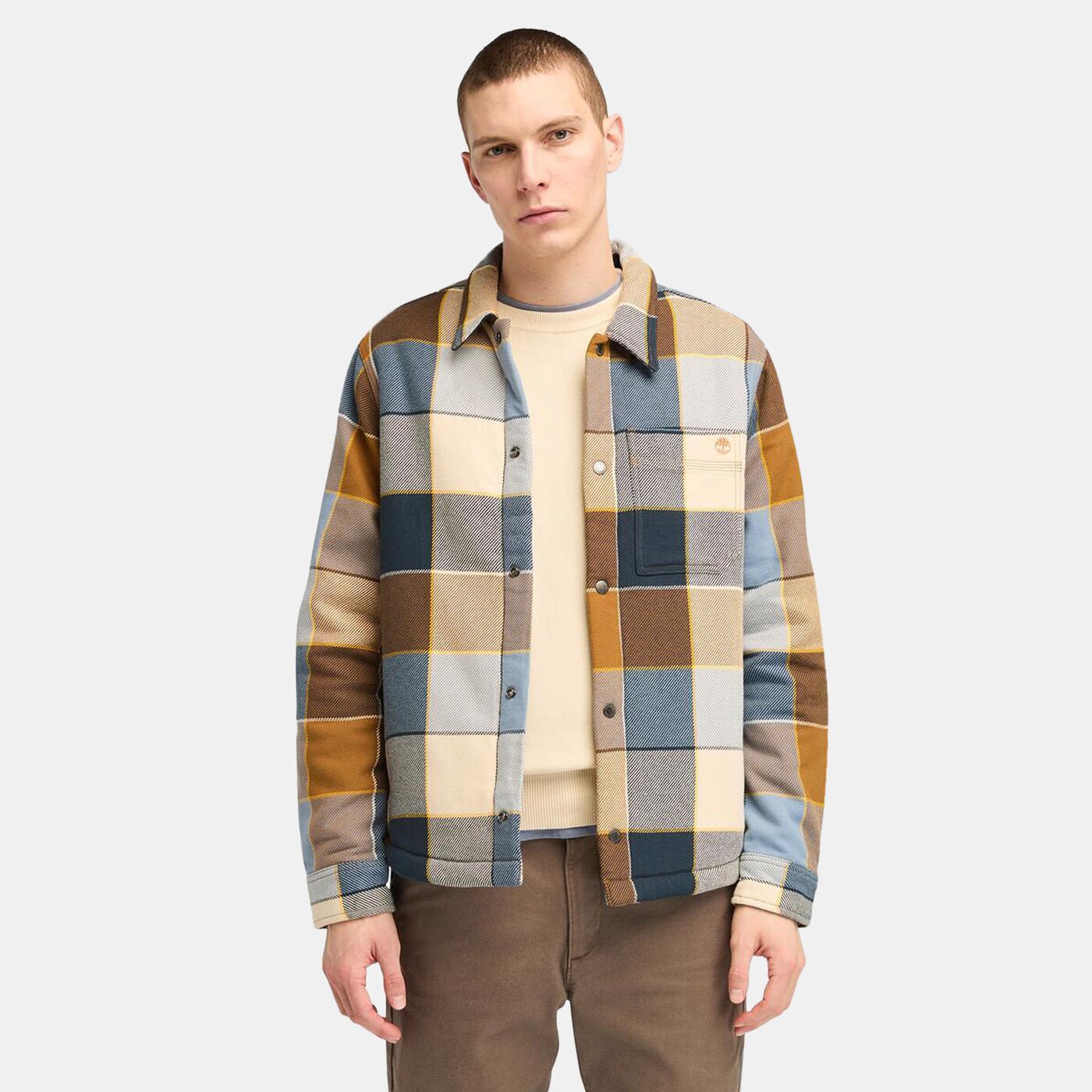 Men's Sherpa Lined Plaid Overshirt