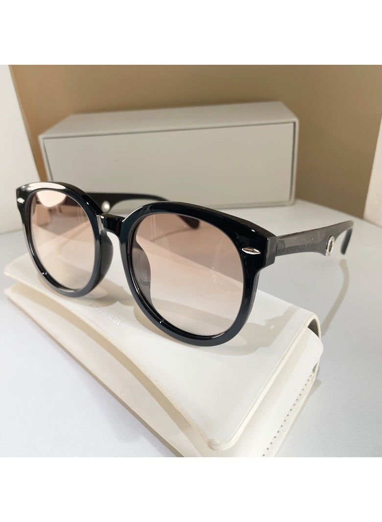 Retro sunglasses female rivets anti-UV polarizing sunglasses male square big face slimming glasses tide