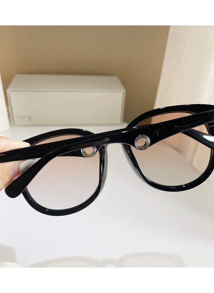 Retro sunglasses female rivets anti-UV polarizing sunglasses male square big face slimming glasses tide